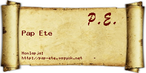 Pap Ete névjegykártya